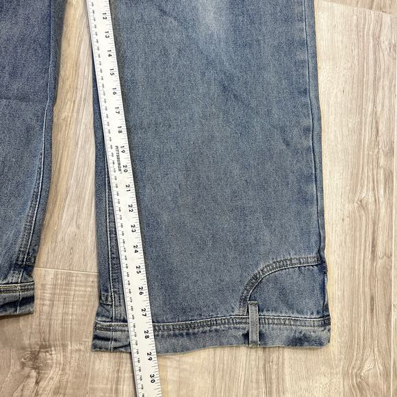 Realtakai Upside Down Wide Leg Blue Denim Jeans Size L - Picture 5 of 9